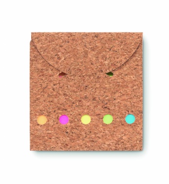 Logo trade promotional giveaway photo of: Cork sticky note memo pad