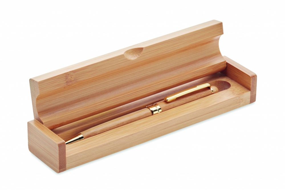 Logotrade advertising products photo of: Bamboo twist ball pen in box