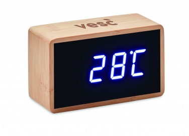 Logotrade corporate gifts photo of: LED alarm clock bamboo casing Düsseldorf