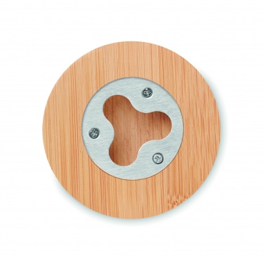 Logotrade corporate gift image of: Bamboo bottle opener/ coaster DAKAI