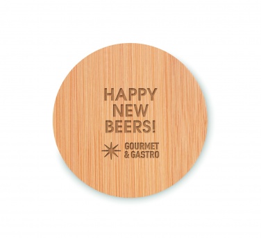 Logo trade promotional products image of: Bamboo bottle opener/ coaster