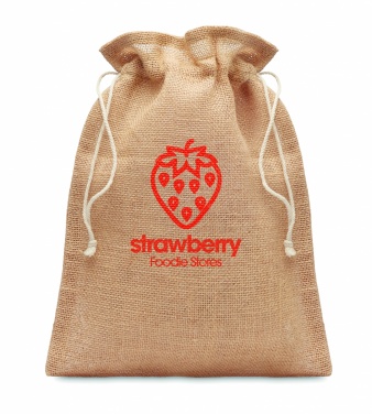 Logotrade promotional gift picture of: Small jute gift bag 14 x 22 cm