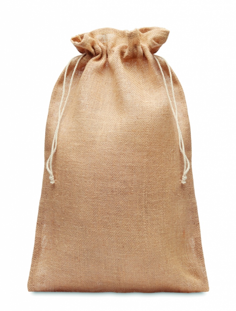 Logo trade promotional merchandise image of: Large jute gift bag 30x47 cm