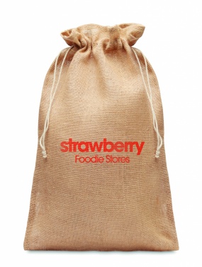 Logo trade promotional giveaways image of: Large jute gift bag 30x47 cm