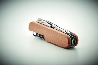 Logo trade corporate gifts image of: Multi tool pocket knife bamboo