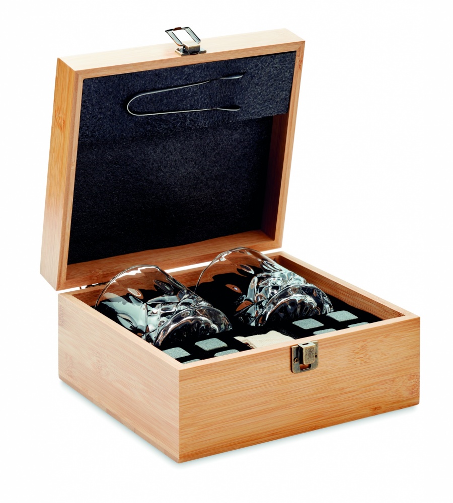 Logo trade promotional item photo of: Whisky set in bamboo box