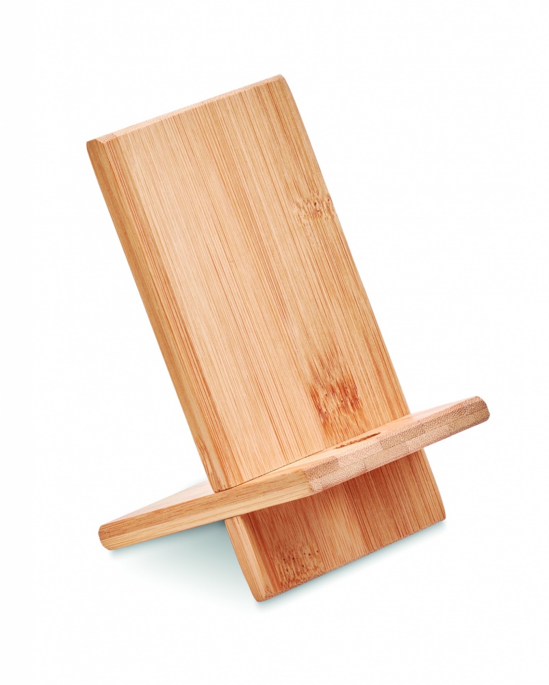 Logotrade promotional merchandise picture of: Bamboo phone stand/ holder WHIPPY