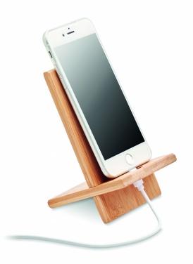 Logo trade promotional giveaways picture of: Bamboo phone stand/ holder WHIPPY