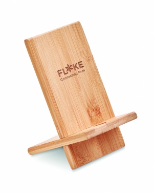 Logo trade promotional gift photo of: Bamboo phone stand/ holder WHIPPY