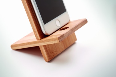 Logo trade promotional product photo of: Bamboo phone stand/ holder WHIPPY