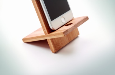 Logo trade promotional giveaways picture of: Bamboo phone stand/ holder WHIPPY