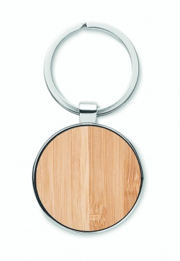 Logotrade promotional merchandise photo of: Round key ring metal bamboo