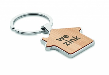 Logo trade promotional product photo of: House key ring metal bamboo