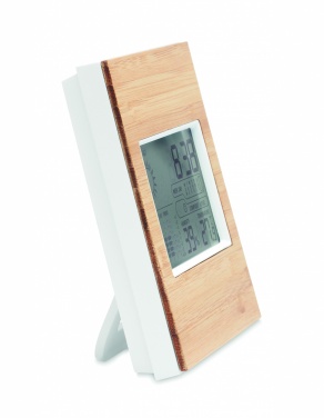 Logotrade promotional gift picture of: Weather station bamboo front TURKU