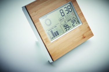 Logotrade promotional gifts photo of: Weather station bamboo front TURKU