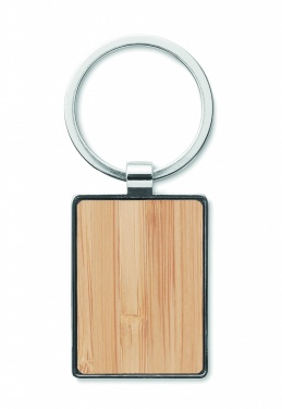 Logotrade corporate gift image of: Rectangular key ring bamboo WEST