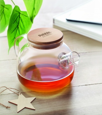 Logo trade promotional giveaways image of: Teapot borosilicate glass 850ml