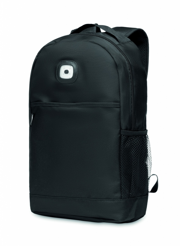 Logo trade promotional gifts picture of: Backpack in RPET & COB light