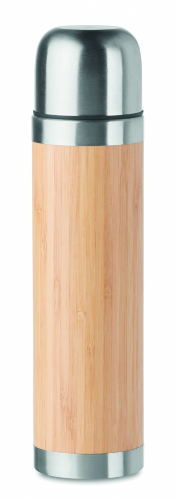 Logotrade advertising product image of: Double wall bamboo cover flask 400ml CHAN BAMBOO