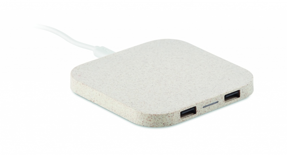 Logo trade promotional item photo of: Hub charger wheat straw/ABS 5W