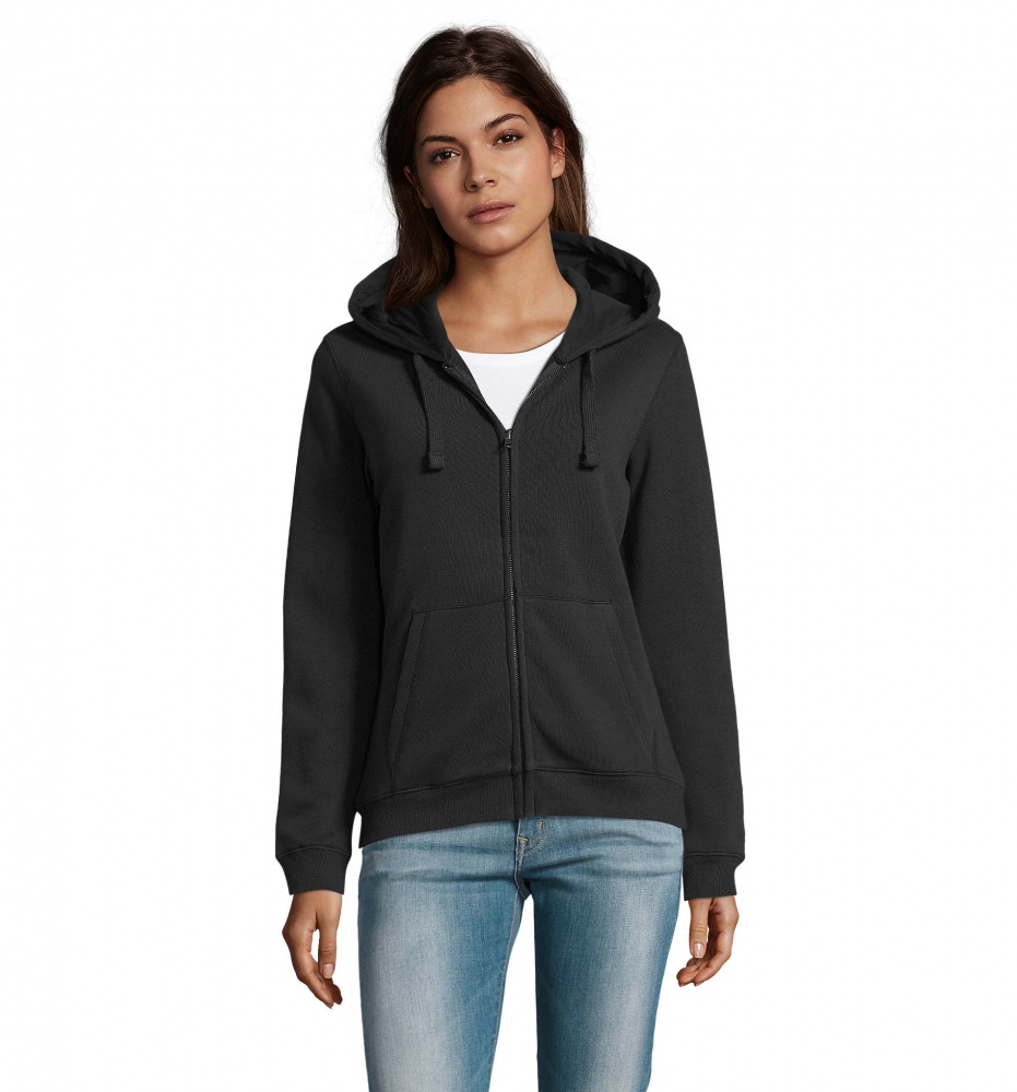 Logo trade promotional gifts image of: SPIKE WOMEN ZIP HOOD SWEAT