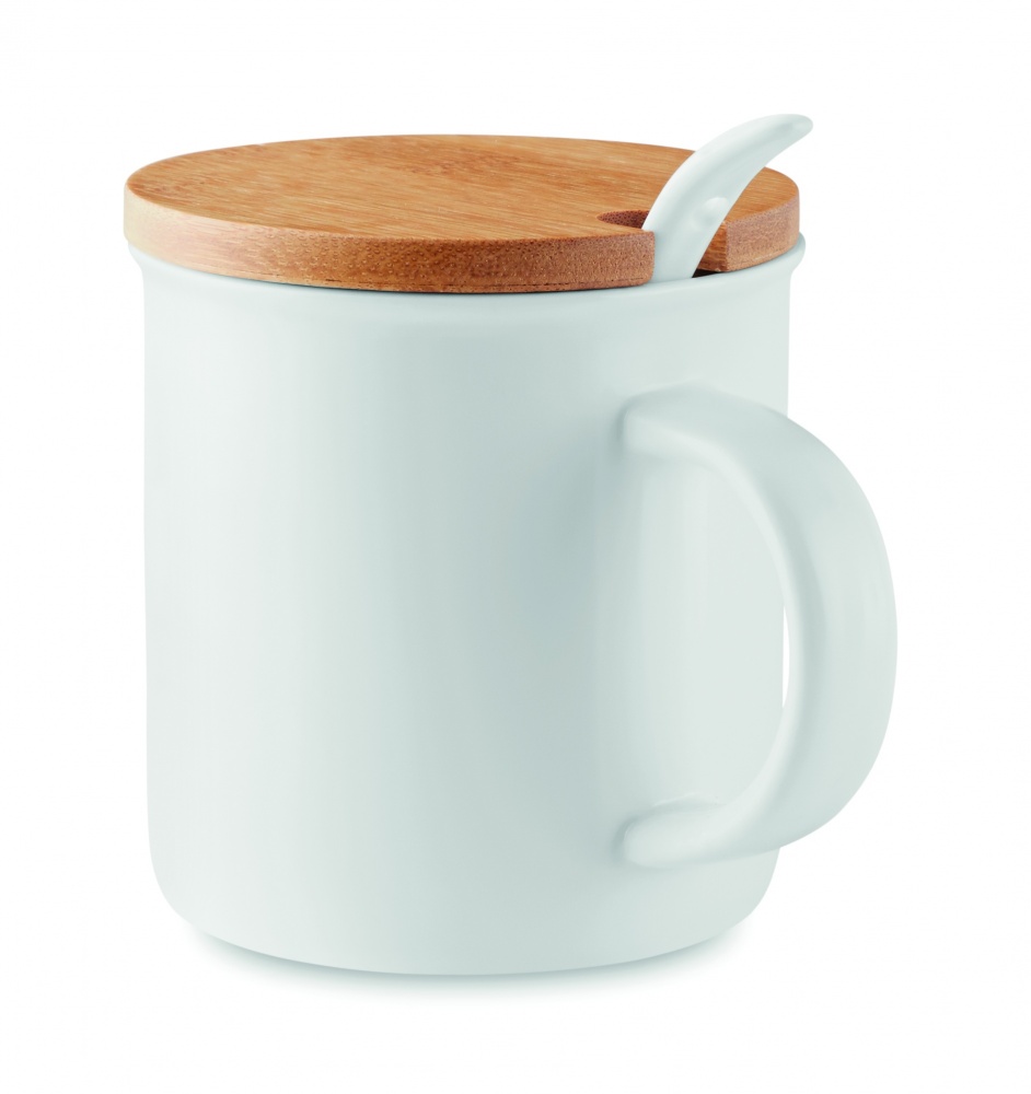 Logo trade promotional giveaway photo of: Porcelain mug with spoon