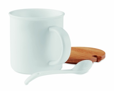 Logo trade promotional product photo of: Porcelain mug with spoon