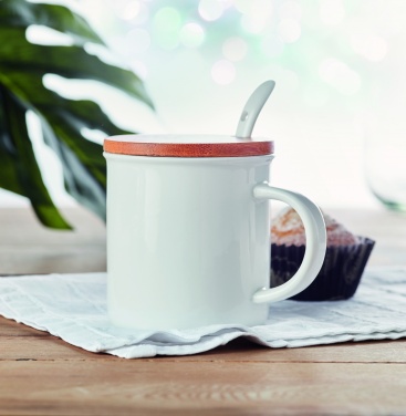 Logotrade promotional items photo of: Porcelain mug with spoon