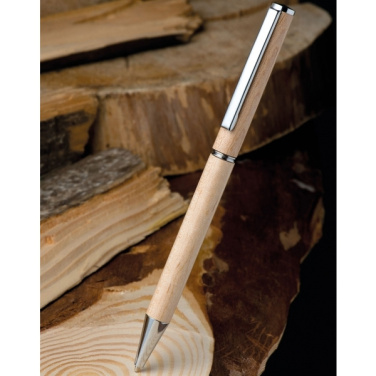 Logo trade promotional products image of: Wooden ballpen HEYWOOD