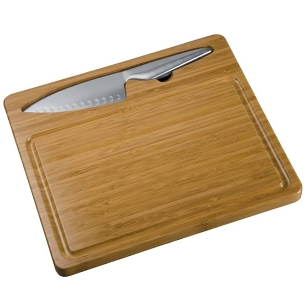 Logo trade promotional giveaways image of: Cutting board with knife MANTOVA