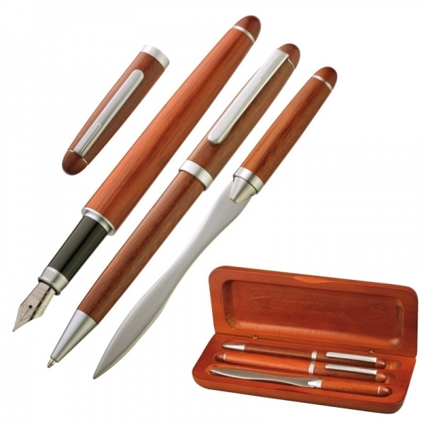 Logo trade corporate gift photo of: Rosewood writing set BANGKOK