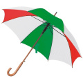 Wooden automatic umbrella NANCY, multi-colour (red and green)