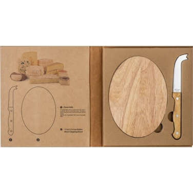 Logotrade promotional items photo of: Cheese chopping board with knife GOUDA