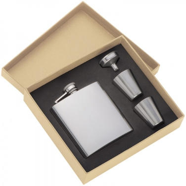 Logo trade promotional items image of: Hip flask with 2 shot glasses SANDVIKEN 170 ml