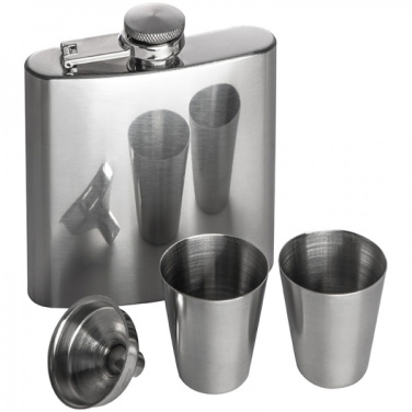 Logo trade advertising product photo of: Hip flask with 2 shot glasses SANDVIKEN 170 ml