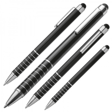 Logo trade promotional giveaways picture of: Metal ballpen with touch pen LUEBO