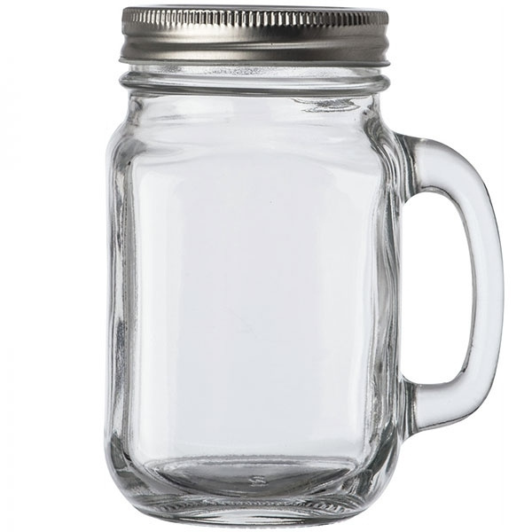 Logo trade advertising product photo of: Drinking glass with handle and lid TREVISO 450 ml