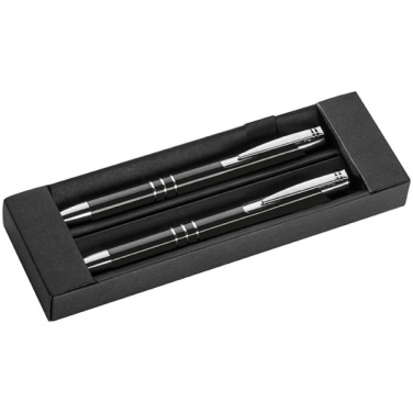 Logo trade business gifts image of: Metal writing set CLAREMONT