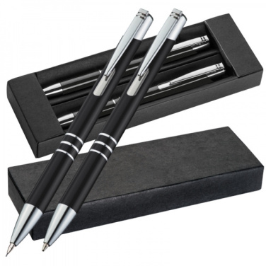 Logo trade promotional products image of: Metal writing set CLAREMONT