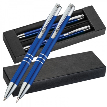 Logo trade promotional gifts picture of: Metal writing set CLAREMONT