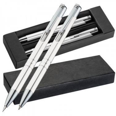 Logo trade promotional product photo of: Metal writing set CLAREMONT