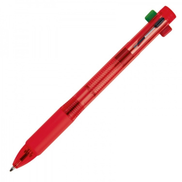 Logo trade business gifts image of: Plastic ballpen 4in1 NEAPEL