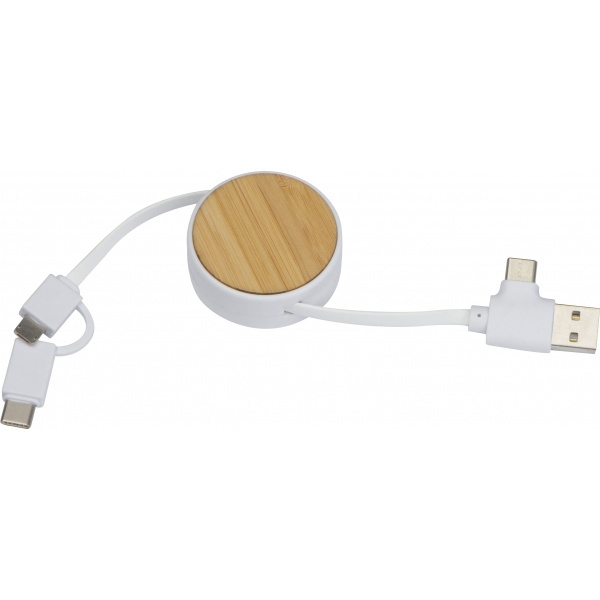 Logotrade corporate gifts photo of: Bamboo charging cable GRONINGEN