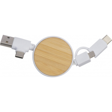 Logotrade promotional gift picture of: Bamboo charging cable GRONINGEN