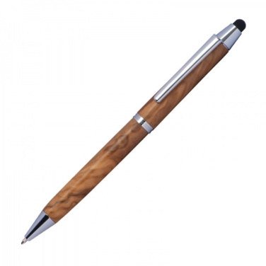 Logo trade promotional merchandise image of: Wooden ballpen with touch function ERFURT