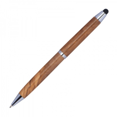 Logotrade promotional giveaway image of: Wooden ballpen with touch function ERFURT