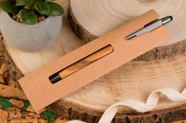 Logotrade promotional product picture of: Wooden ballpen with touch function ERFURT