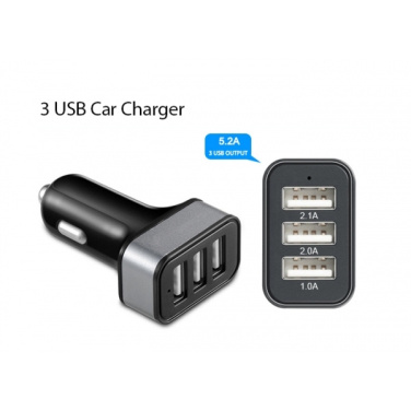 Logotrade promotional products photo of: Car Charger with 3 USB ports