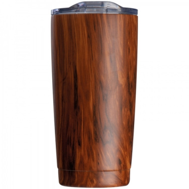 Logo trade promotional gifts picture of: Stainless steel mug with wooden look COSTA RICA 550 ml