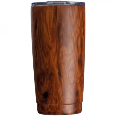 Logotrade promotional gift picture of: Stainless steel mug with wooden look COSTA RICA 550 ml